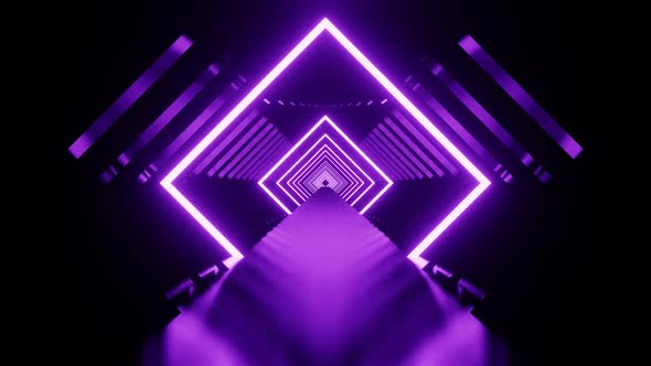 Purple Neon Vj Loop Tunnel Background In Motion HD