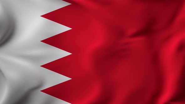 3D Animation Flag Waving in Slow Motion Fill Frame  Bahrain