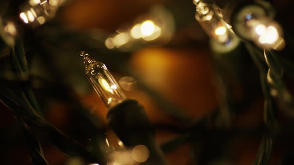 Cinematic, Rotating Shot of ornamental Christmas lights