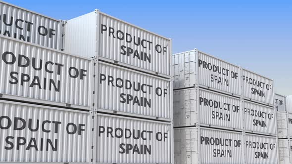 Containers with PRODUCT OF SPAIN Text