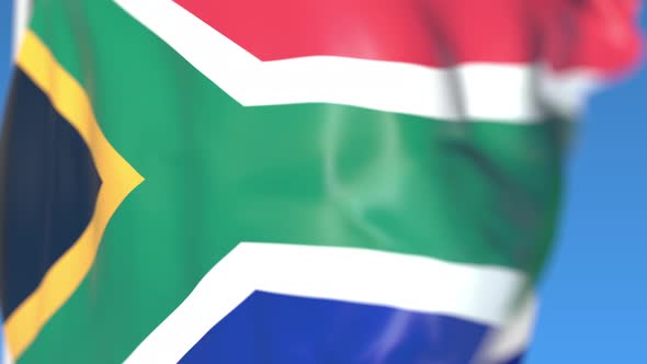 Flying National Flag of South Africa