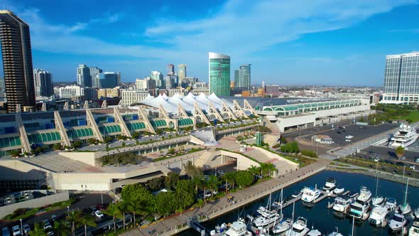 Downtown San Diego Convention Center and Harbor Drone