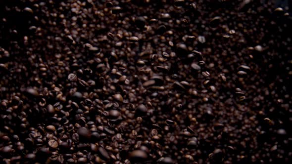 Flying Roasted Coffee Beans in Super Slow Motion