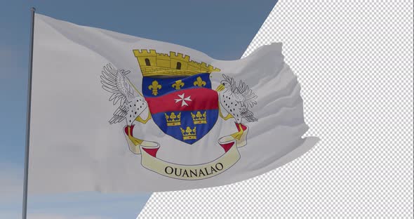 flag Saint Barthlemy patriotism national freedom, seamless loop, alpha channel