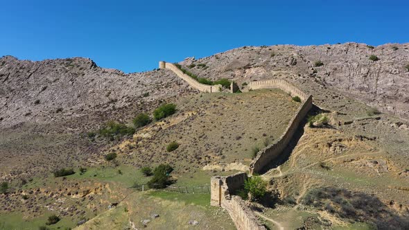 Great Wall Stone Fortress Tower Gunib Dagestan