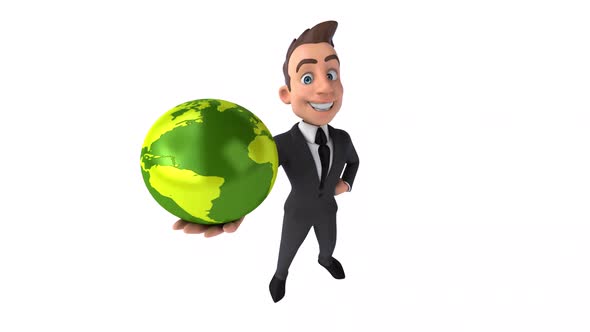 Fun 3D cartoon business man