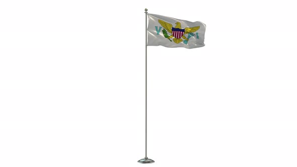 Virgin Islands US Looping Of The Waving Flag Pole With Alpha