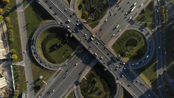 Aerial View of Large Traffic Interchange