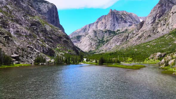 Montana Glacier Water Lake drone footage