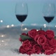 Bunch of red roses with wine glasses for background - VideoHive Item for Sale