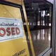 This restaurant is closed, sign in shop window in empty shopping centre - VideoHive Item for Sale