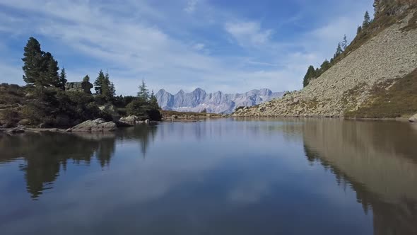 Flight Over Lake Spiegelsee Austria