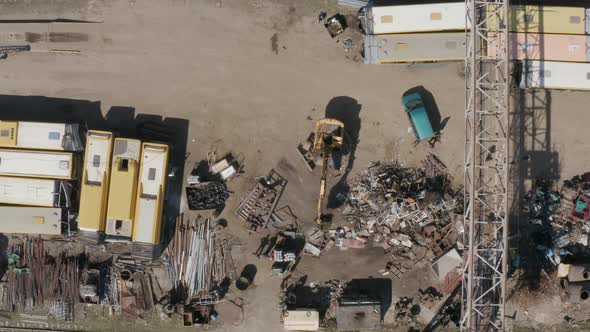 Sorting Scrap Metal At Iron And Steel Work Junkyard