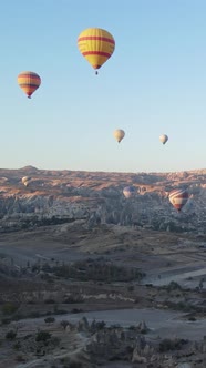 Balloons in Cappadocia Vertical Video Slow Motion