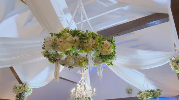 Beautiful Wedding Wreath with Fresh Flowers.