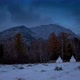Nightfall at the mountains in winter. Buddhist Stupas - VideoHive Item for Sale