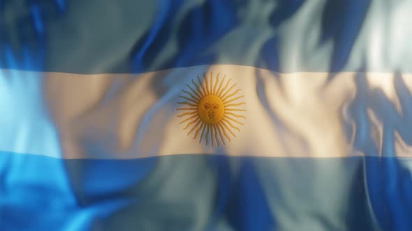 Argentina Flag with Edge Bump