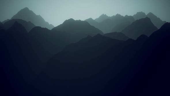 Flying over Abstract mountains