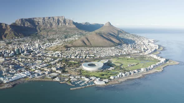 Aerial View of Cape Town Stadium in the city, Cape Town, South Africa.