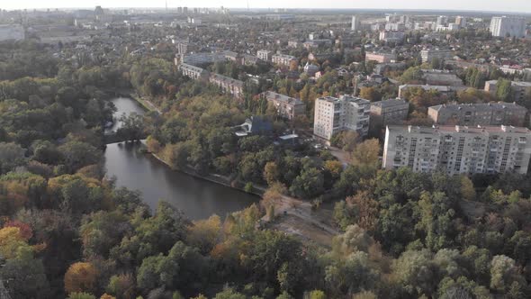 Kyiv, Ukraine. City View. Aerial Landscape