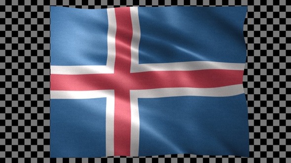 Iceland waving flag looped alt