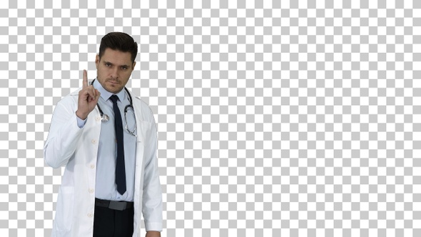 Doctor Man Medical Professional Making a Point Gesture