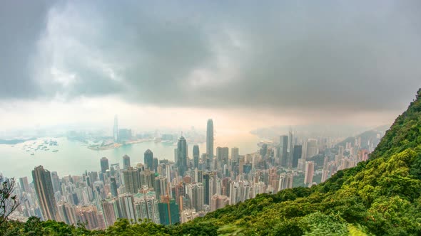 The Famous View of Hong Kong From Victoria Peak Timelapse