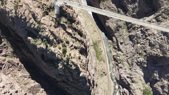 Overhead view of bridge at Royal Gorge in Colorado