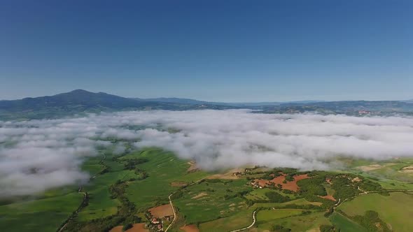 Tuscany Aerial Landscape of Farmland Hill Country