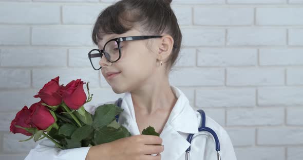 International Doctor with Flowers