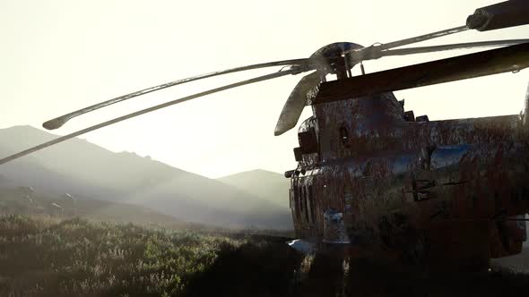 Old Rusted Military Helicopter