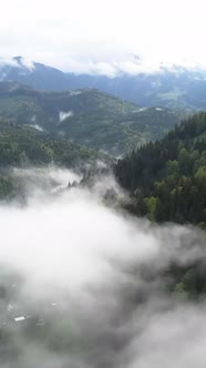 Vertical Video of Fog in the Mountains