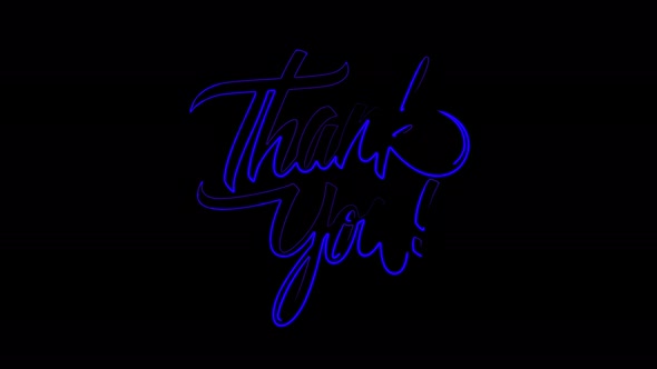 Thank you for the seamless neon text animation. Thank you for the words animated neon text