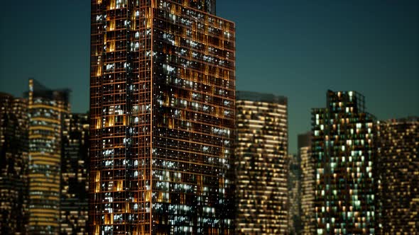 Skyscrapper in the Business Quarter in the Night alt