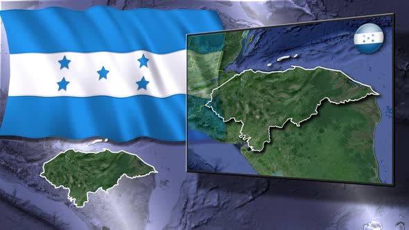 Honduras Flag And Map Animation