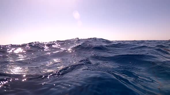 Underwater Camera Plunges Over Down Into the Water and Into the Depths of Egypt the Red Sea