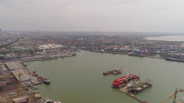 Cargo and Passenger Seaport in Surabaya Java Indonesia