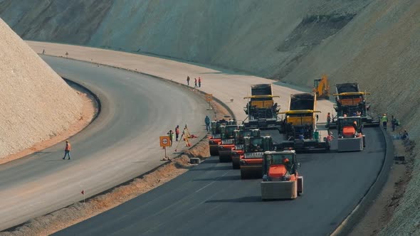 Roadwork, Laying Of Asphalt