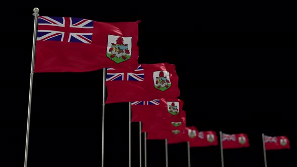 Bermuda Row Of Flags Animation Include Alpha Channel alt