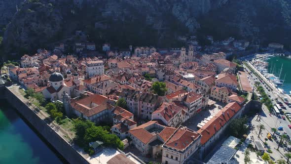 Aerial View of Old Town Kotor, Montenegro