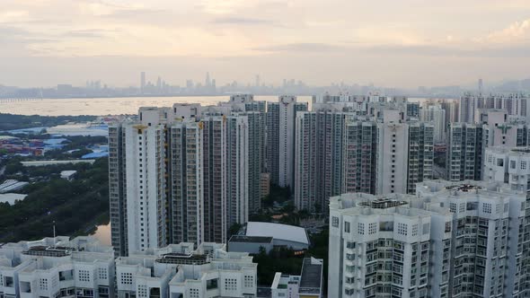 Hong Kong downtown with skyscraper