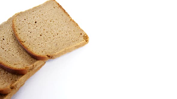 Sliced bread on white background