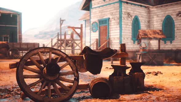 Old American Wild Western Style Town