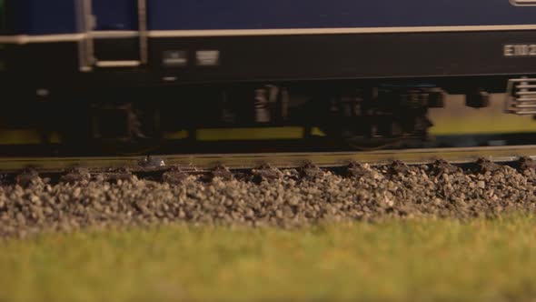 Model of Diesel Railway Locomotive in Motion.