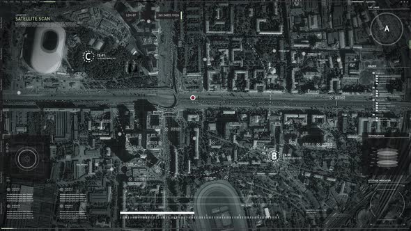 High Tech Surveillance Sensors Software Scanning Car Position On The Road alt