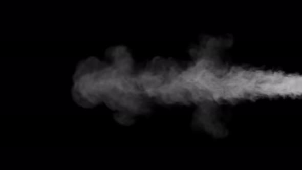 smoke stream on a black studio background can be separated or used continuously