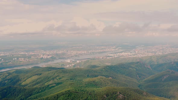 View of the Krasnoyarsk city