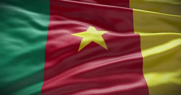 Cameroon waving flag 4K loop