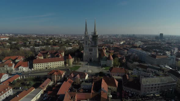 Aerial view of the Zagreb Cathedral