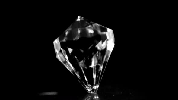 Diamond in super slow motion spinning